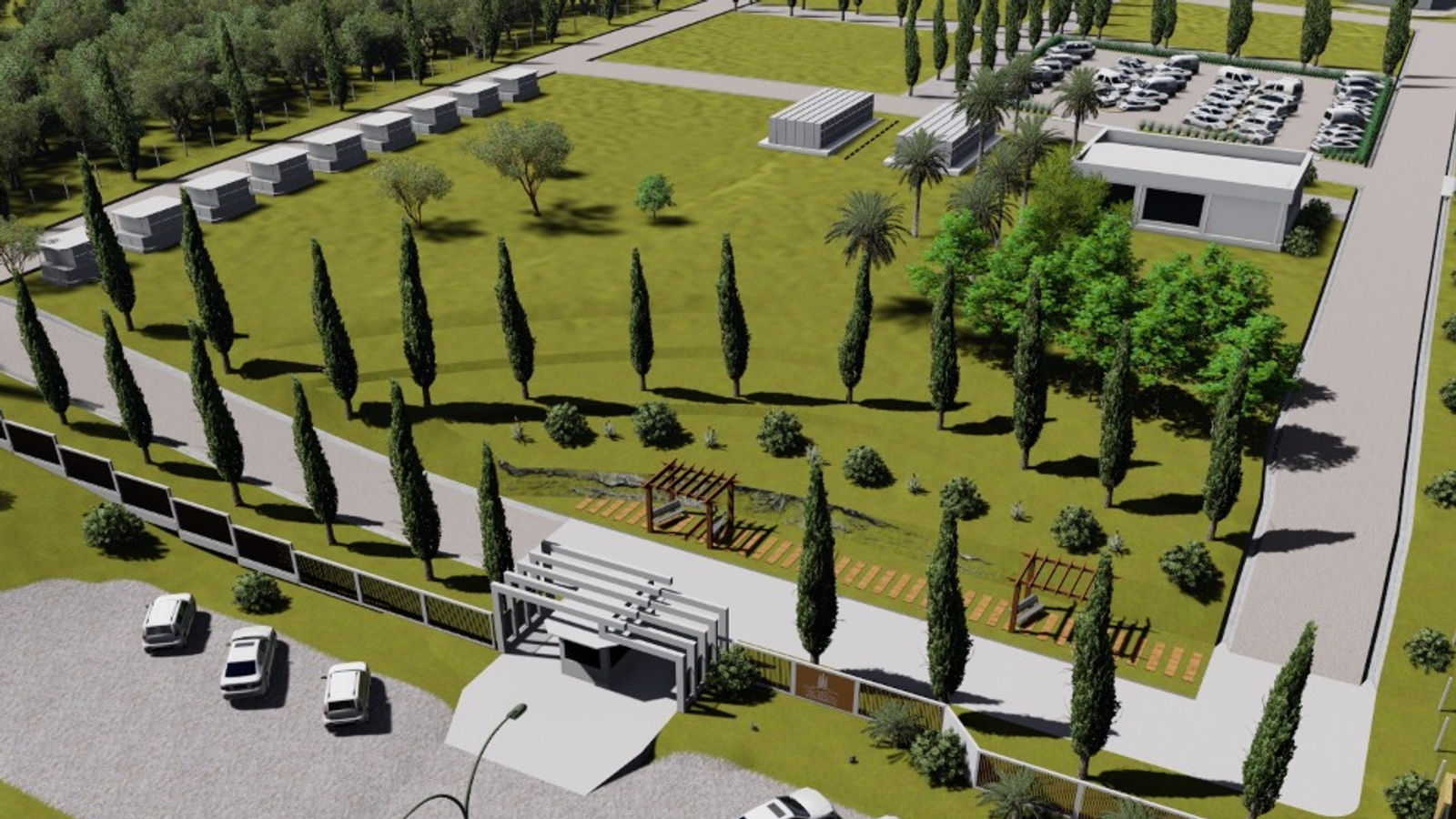 Vista do Memorial Vida Eterna, cemitério parque de 37.000 m² em Rio Pardo